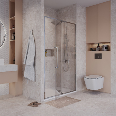 Niagara Nova NG-66-12A (120*195) хром, стекло прозрачное, 1 место