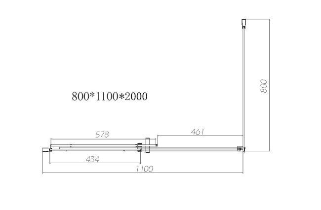 Vincea Dice VSR-4D8011CLGM, 1100*800, вороненая сталь, стекло прозрачное