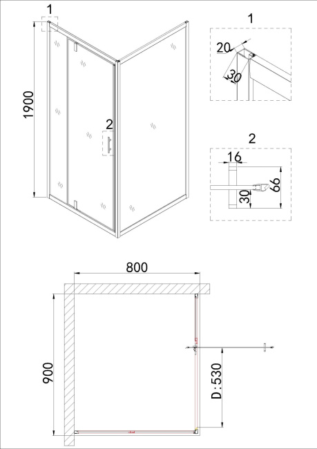 Niagara Nova NG-83-9AB-A80B 90x80 без поддона