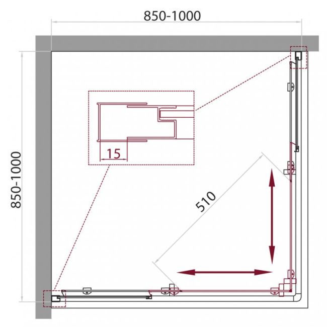 BelBagno UNIQUE-A-2-85/100-M-Cr без поддона