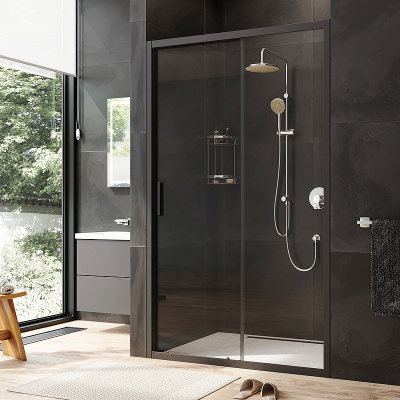 AM.PM Gem 120 W90G-120-1-195BT профиль Черный матовый стекло прозрачное