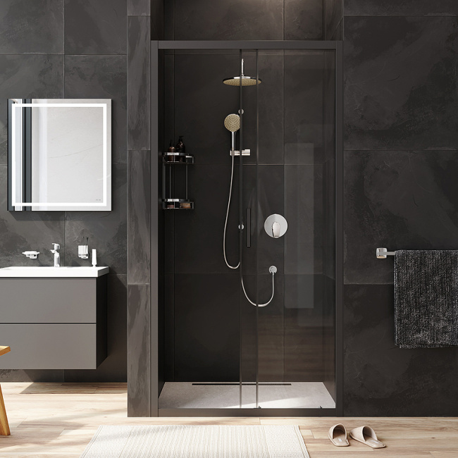 AM.PM Gem Solo 100 W90G-100-1-195BT профиль Черный матовый стекло прозрачное