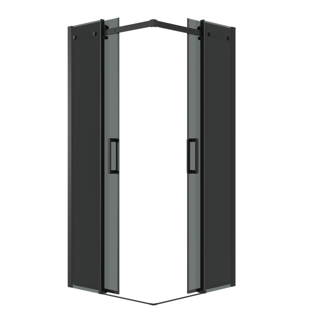 Grossman 300.K33.04.8080.21.10 Classic (80*80*195) квадрат,раздвижн,черн.мат, стекло тонированное 2 места без поддона