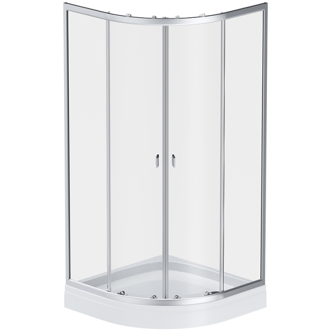 AM.PM X-Joy Twin Slide 90х90 W88E-205-090MT64 профиль Хром матовый стекло прозрачное с поддоном