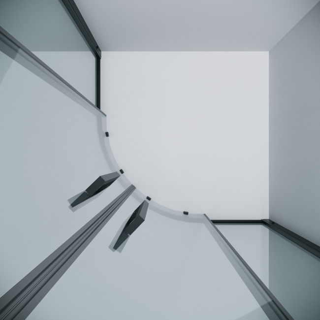 Grossman 301.K33.02.8080.21.00 Cosmo (80*80*195) полукруг,раздвижн,черн.матов,стекло прозрачн. без поддона