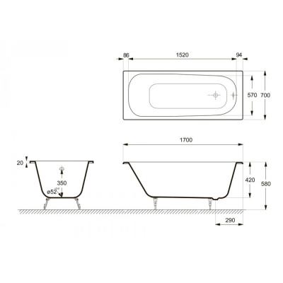 Delice Continental 170х70 с антискользящим покрытием DLR230613-AS