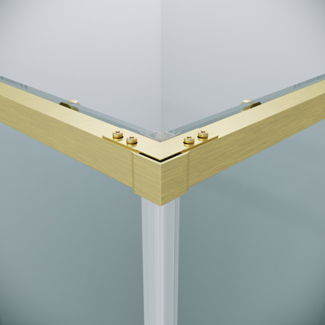 Grossman 300.K33.01.9070.32.00 Galaxy (90*70*195) прямоуг,раздвижн,золото сатин,стекло прозрач без поддона