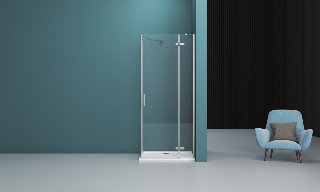 BelBagno Kraft 120 (KRAFT-60/60-C-Cr-R) правая, профиль хром/стекло прозрачное