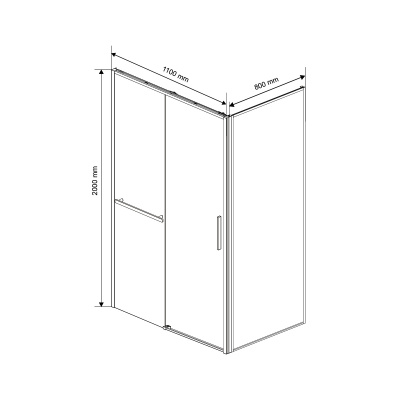 Vincea Slim Soft VSR-1SS8011CLGM, 1100*800, вороненая сталь, стекло прозрачное