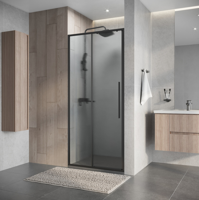 Niagara Nova NG-34-L9CHGR (90х195) графит,раздвижная влево,стекло шиншилла,1 место