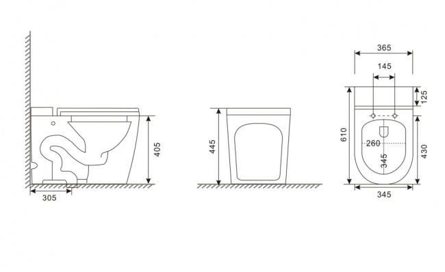 ABBER Bequem AC1114P приставной белый с импульсным смывом