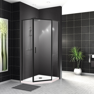 BelBagno Uno 90х90 UNO-195-P-1-90-C-NERO профиль Черный матовый стекло прозрачное без поддона