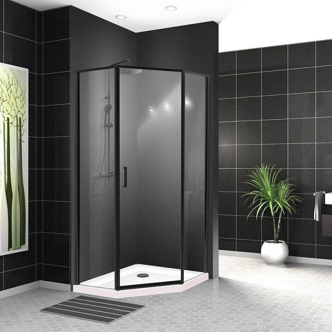 BelBagno Uno 90х90 UNO-195-P-1-90-C-NERO профиль Черный матовый стекло прозрачное без поддона