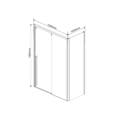 Vincea Lugano VSR-1L1015CL-1, 1500x1000, хром, стекло прозрачное без поддона