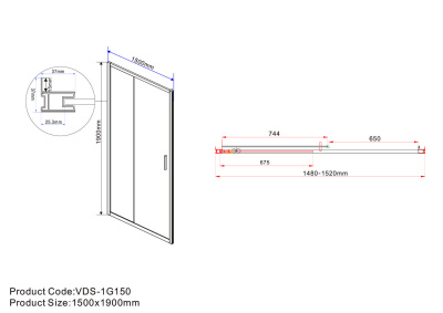 Vincea Garda VDS-1G150CLG, 1500, брашированное золото, стекло прозрачное