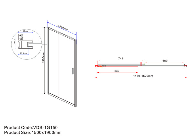 Vincea Garda VDS-1G150CLG, 1500, брашированное золото, стекло прозрачное