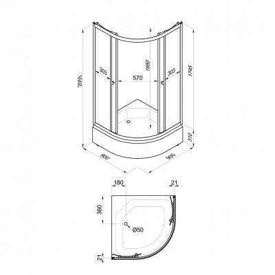 SanDav Полосы 90*90 В (Щ0000061811) с поддоном