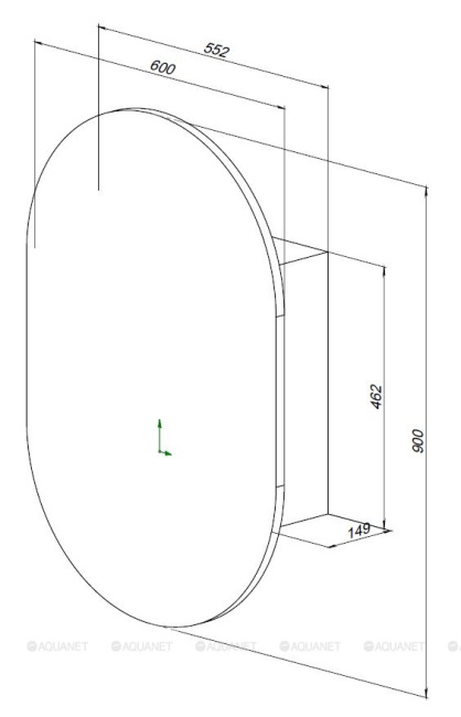 Aquanet Монте (овал) 60х90 LED (344788)
