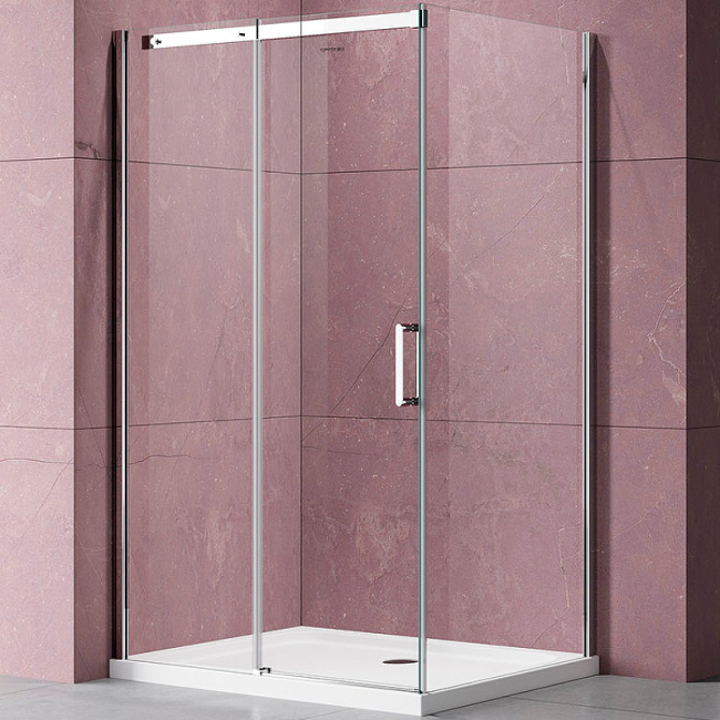 Vincea Dice 110x100 VSR-4D1011CL профиль Хром стекло прозрачное без поддона