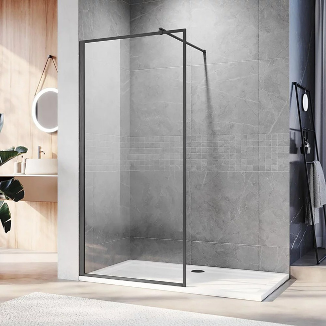 Veconi Korato KR-81GR, 900x2000, брашированный графит, стекло прозрачное (KR81GR-90-01-C8)