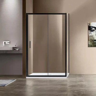 Vincea Garda (VSG-1G800CLB) 80x190 см, профиль черный/стекло прозрачное
