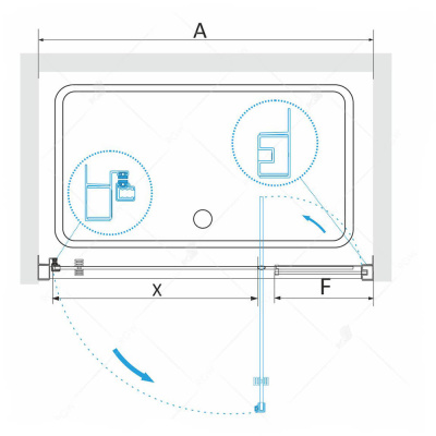 RGW PA-02 NEW Хром/Прозрачное/6 мм (77-90) (EasyClean)/80*185