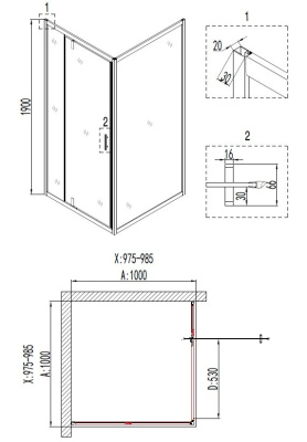 Niagara Nova NG-6602-08 100x100 без поддона