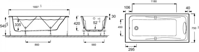 Jacob Delafon Odeon Up 175x75 см E6049-00