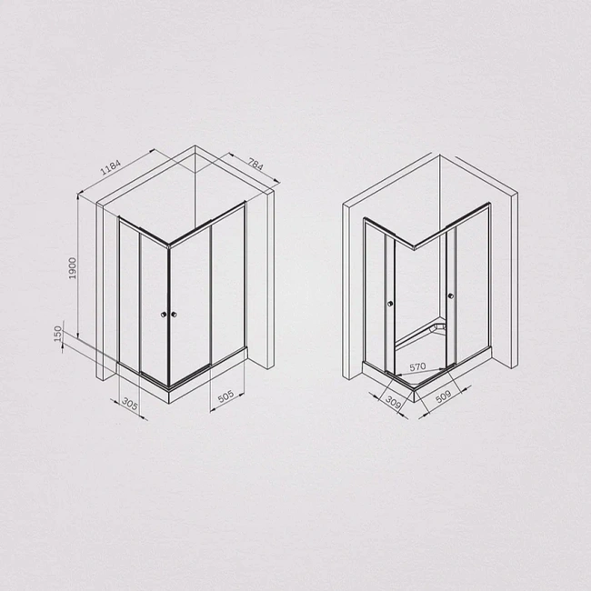 Am.Pm W94G-403-12080-BT X-Joy Square Slide 120х80, черный, прозрачное