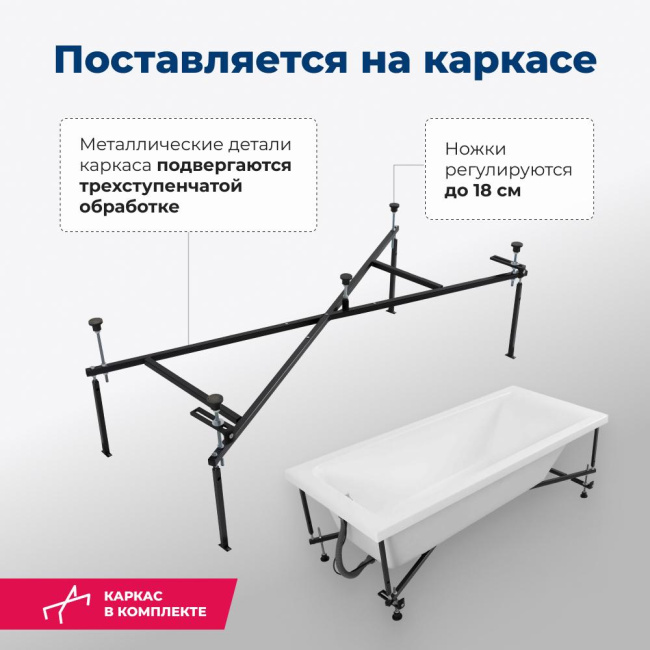 Aquanet Bright 180x80 (с каркасом) Aquanet Bright 180x80 (с каркасом)