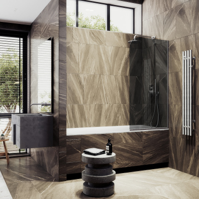 MaybahGlass в узком профиле, 6 мм, Стекло Графит, 34x140 (MGV-128-5у)