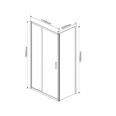 Vincea Garda VSR-1G1011CL, 1100x1000, хром, стекло прозрачное без поддона