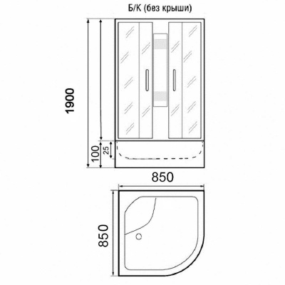 Parly TMF911 без крыши (85х85х190)