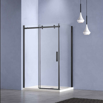 Vincea Como-N 140x90 VSR-4CN9014CLB профиль Черный стекло прозрачное без поддона