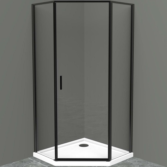 BelBagno Uno 90х90 UNO-195-P-1-90-C-NERO профиль Черный матовый стекло прозрачное без поддона