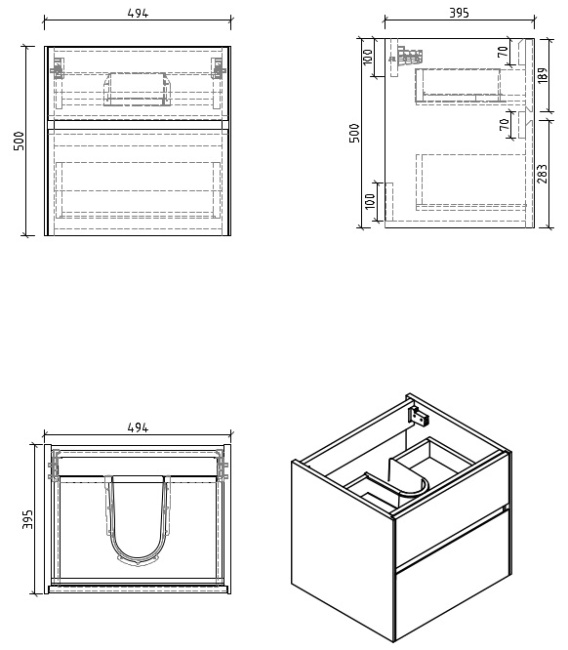 BelBagno Pietra Mini 49 см PIETRA MINI-500AS-2C-SO-PT