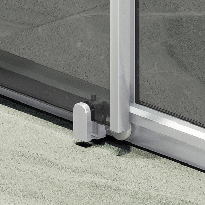 Maybah Glass MGD-1284-5 1200x1950 раздвижная профиль Хром матовый стекло графитовое