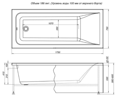 Aquanet Bright 175x75 (с каркасом) Aquanet Bright 175x75 (с каркасом)
