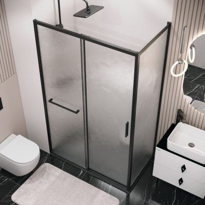 Grossman Style 200.K33.05.100.21.02 (100х195) черный матовый,стекло шиншилла, 1 место