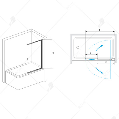 RGW SC-40 Хром/Прозрачное/4 мм (60-100) (Easy)/100*150