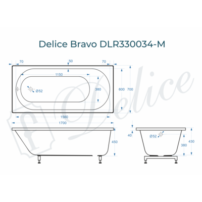 Delice Bravo 170х70 матовая DLR330034-M