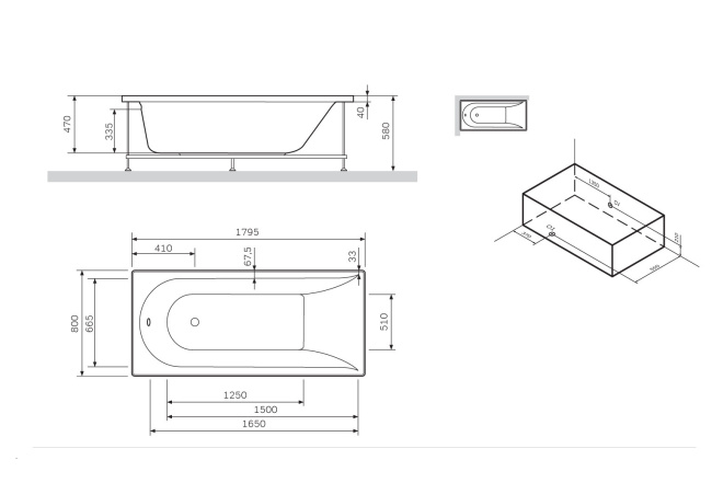 Am.Pm Spirit W72A-180-080W-A2, 180x80