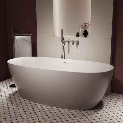 Vincea VBT-708-1600, 1600*800*585, цвет белый, щелевой перелив, слив белый