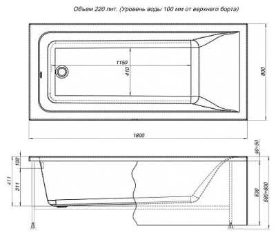 Aquanet Bright 180x80 (с каркасом) Aquanet Bright 180x80 (с каркасом)