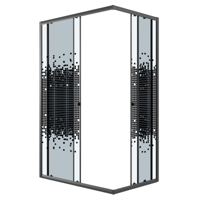 Niagara Eco NG-1018-14QBLACK (100х80х190) прямоугольник,раздвижное,черный,стекло мозаика,1 место, без поддона в комплекте