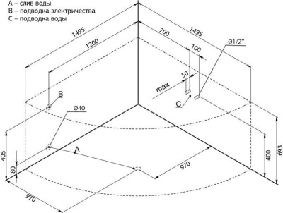 Aquanet Malta New 150x150 (с каркасом) Aquanet Malta New 150x150 (с каркасом)