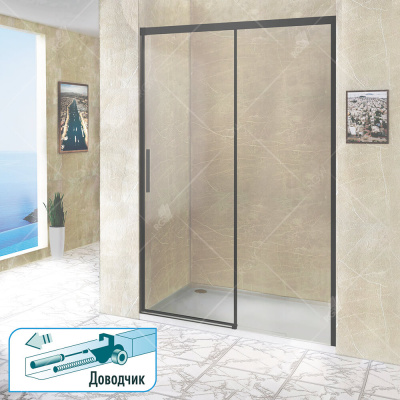 RGW LE-12-B Чёрный/Прозрачное/6 мм (Easy)/200*195