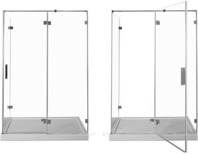 Aquanet NWD1231 Beta 800x1500x2000 Левая распашная дверь стекло прозрачное хром (185426) без поддона
