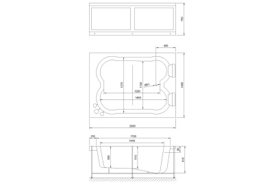 Royal Bath HARDON RB083100 с каркасом 200x150x75