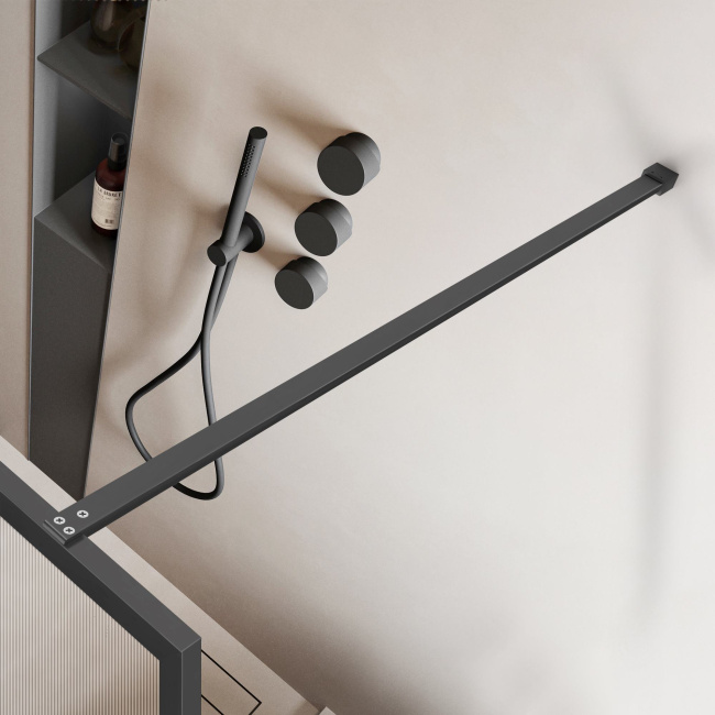 Vincea Walk-In VSW-1HP120FLGM, 1200*2000, вороненая сталь, стекло рифленое